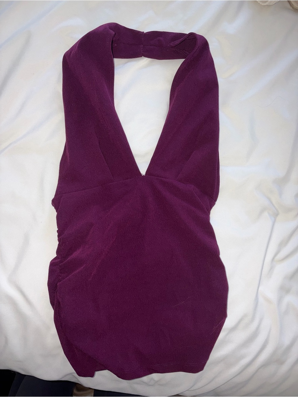Zara Deep Plum Scoop-Neck top